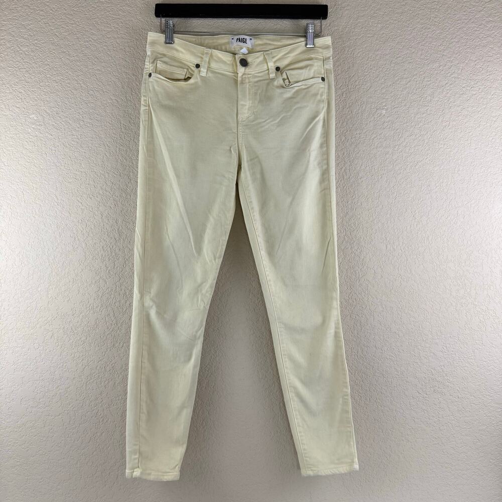 Paige Verdugo Ankle Jeans Womens Size 29 Pale Yellow Skinny Denim Stretch
